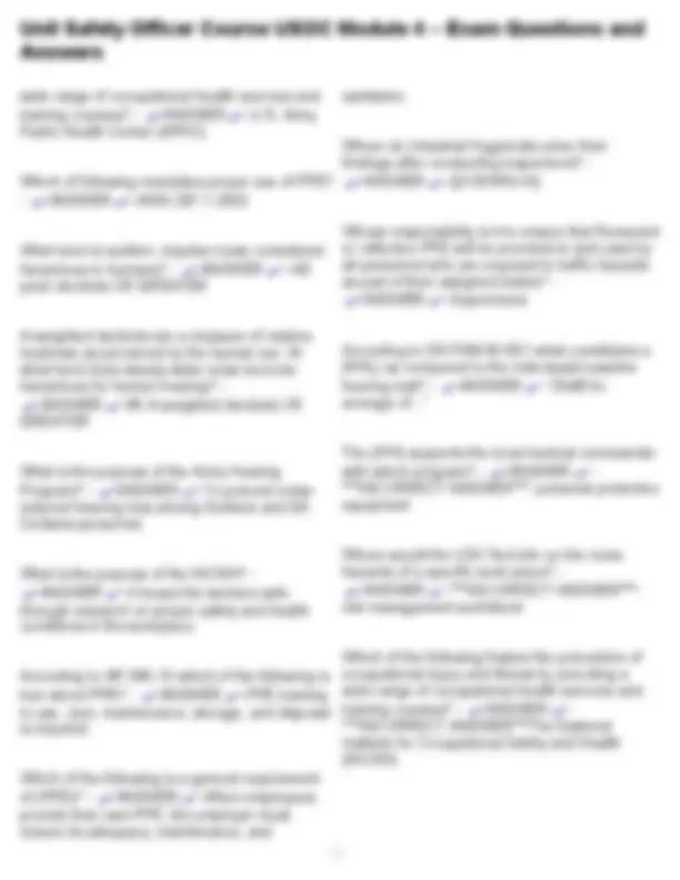 Ots Module 1 Unit Safety Officer Course USOC Module 4 – Exam Questions and Answers ...