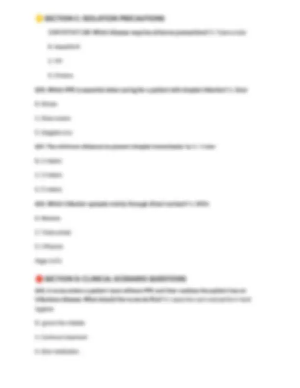 Isolation Method Questions Infection Control Nursing Practice Questions with Answers (Isolation ...