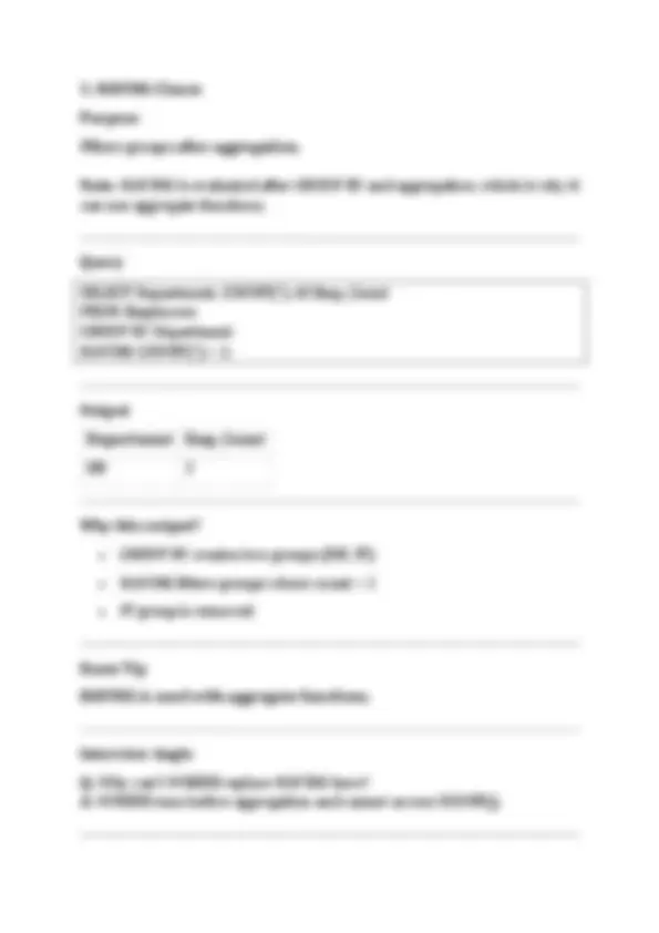 GROUP BY vs WHERE vs HAVING in SQL - Study Notes with Examples and ...