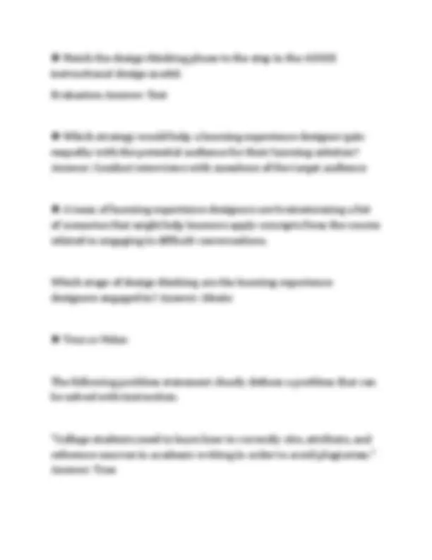 WGU D291 LEARNING EXPERIENCE DESIGN FOUNDATIONS 200 PRACTICE CONCEPTS ...