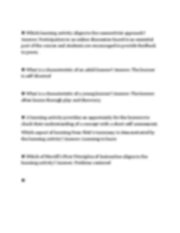WGU D291 LEARNING EXPERIENCE DESIGN FOUNDATIONS 200 PRACTICE CONCEPTS ...