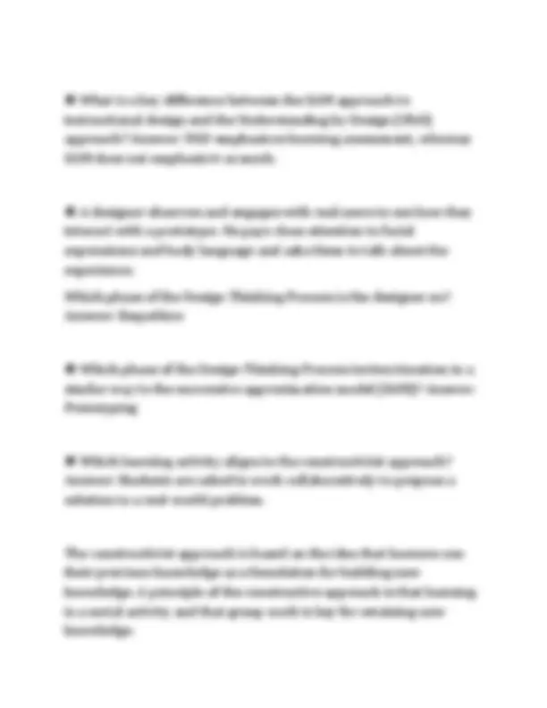 WGU D291 LEARNING EXPERIENCE DESIGN FOUNDATIONS 200 PRACTICE CONCEPTS ...