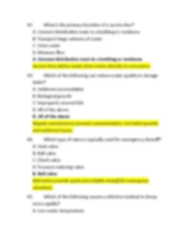 Water Distribution Operator Practice Exam: 100 Questions and Correct ...