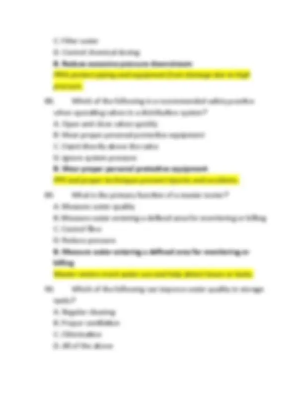 Water Distribution Operator Practice Exam: 100 Questions and Correct ...