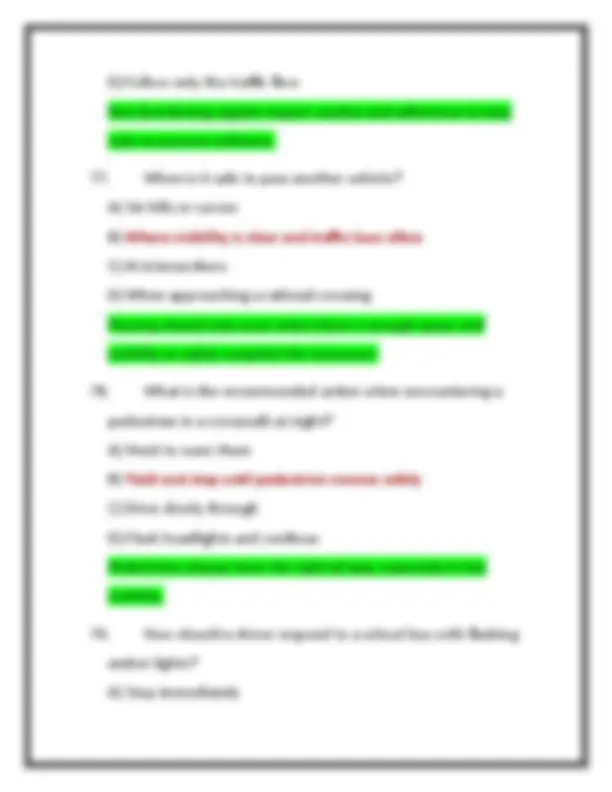 Sample Rimp Ohio Ohio Defensive Driving / Driver Improvement Exam Questions And Correct ...