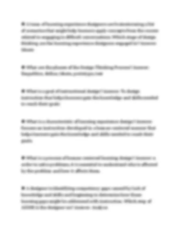 WGU D291 LEARNING EXPERIENCE DESIGN FOUNDATIONS 200 HIGH-YIELD TOPICS ...