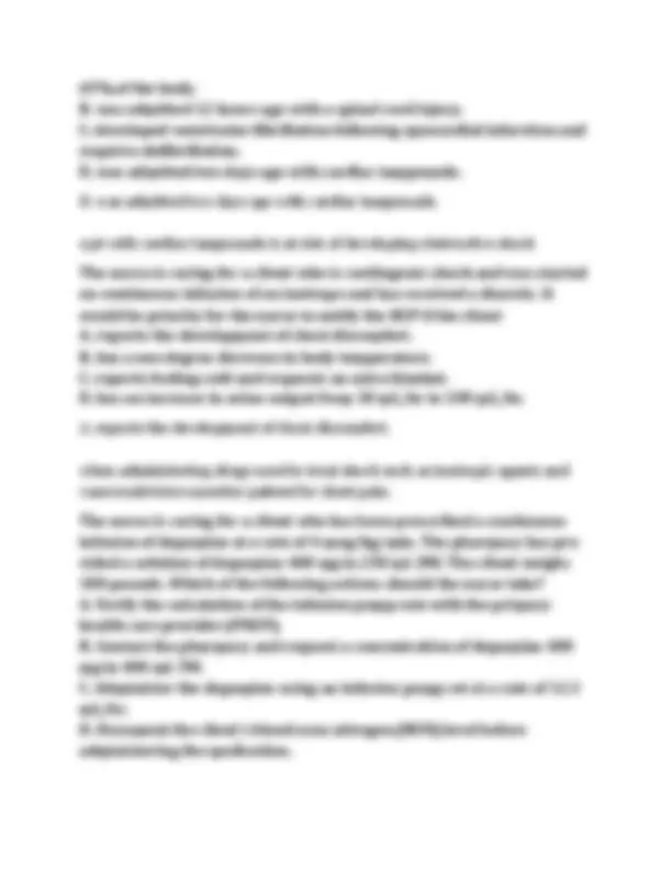 NUR 265 Exam 3 Questions & Answers (2026/2027) | Medical-Surgical ...