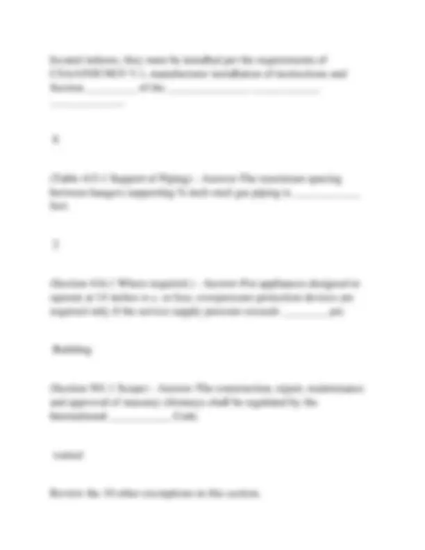 Gas Code Questions Worksheet INTERNATIONAL FUEL GAS CODE (2021 IFGC) QUESTIONS AND CORRECT ANSWERS ...