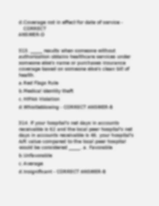 RHIA 2026 Domain 4 Revenue Cycle Management Final Exam ( Updated 2026 ...