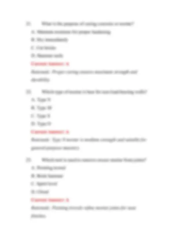 Masonry Practice Problem Nebraska Masonry Certification Examination 2026β2027 Comprehensive ...