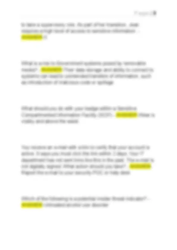 Computer Science Challenge CYBER AWARENESS 2026 QUESTIONS WITH CORRECT ANSWERS 2026/2027 | Exams ...