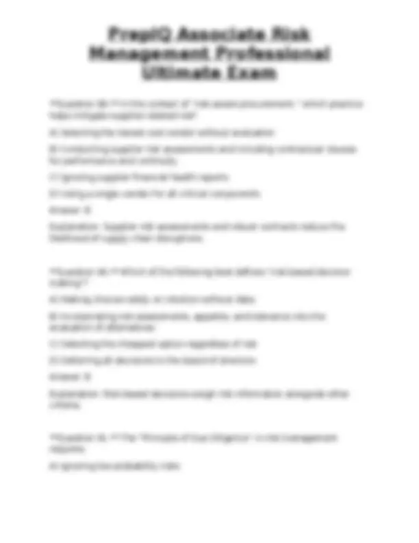 PrepIQ Associate Risk Management Professional Ultimate Exam | Exams ...