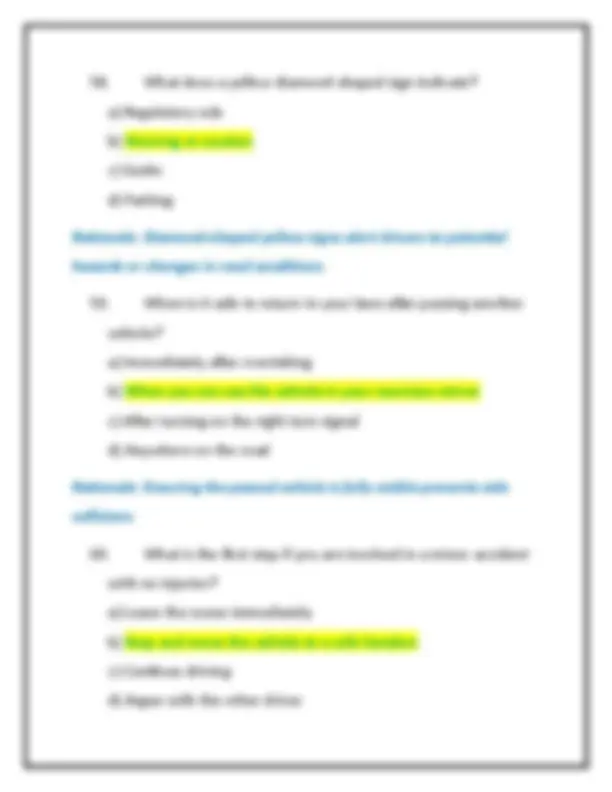 Puerto Rico Driver Abstract Puerto Rico Driver’s License Written Examination Questions and Correct ...