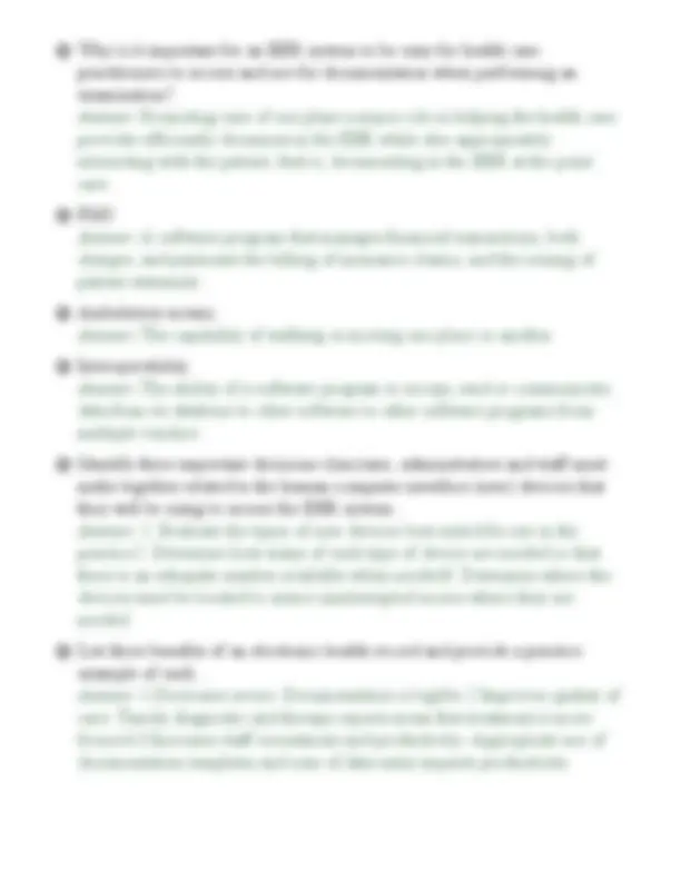 Ict Computer Components WGU C816 TASK 1 – EHR IMPLEMENTATION PRACTICE EXAMINATION 2026 ...