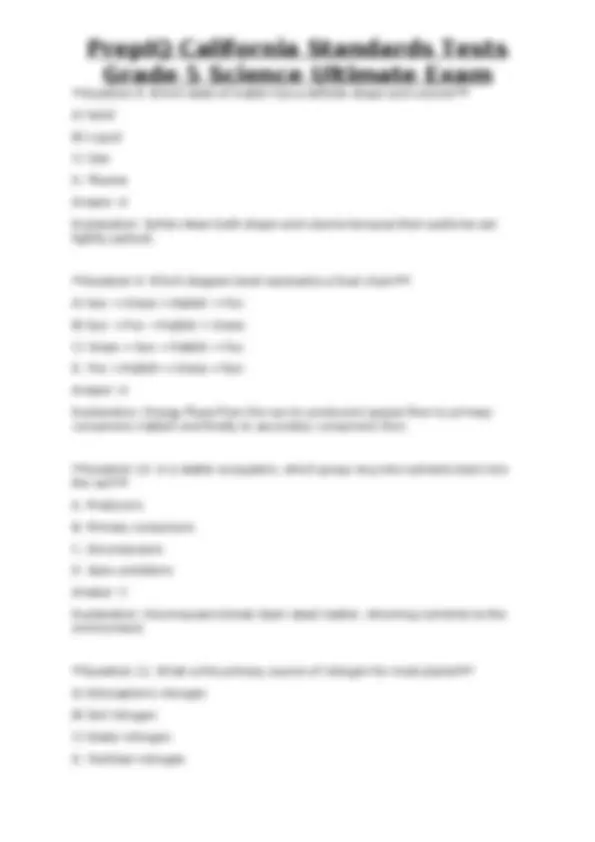 PrepIQ California Standards Tests Grade 5 Science Ultimate Exam | Exams ...
