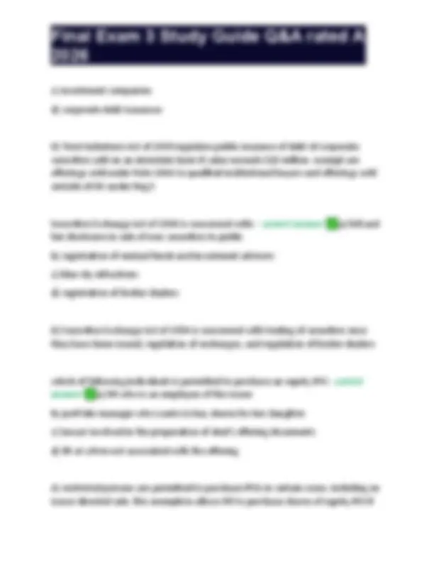 Pdf Final Final Exam 3 Study Guide Q&A rated A 2026.pdf | Exams Nursing | Docsity