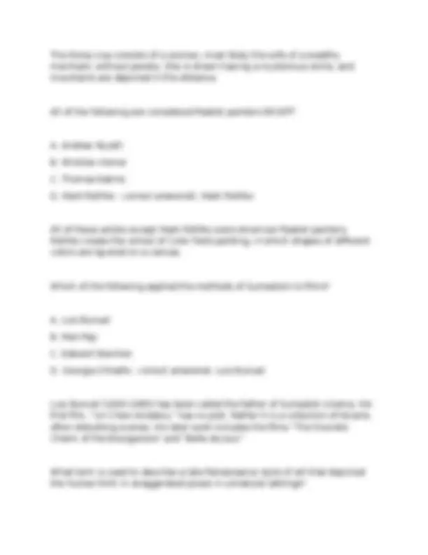 Praxis Art 5134 Test Questions with Verified Answers Graded A+ 2026/ ...