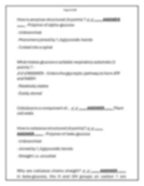 OCR A LEVEL BIOLOGY 2026 EXAM QUESTION AND ANSWER | Exams Biology | Docsity
