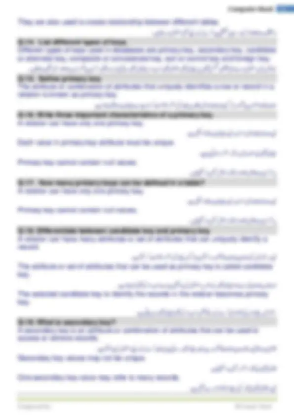Computer Science 2nd Year - IT Series Short Questions (Units 1-10) Full ...