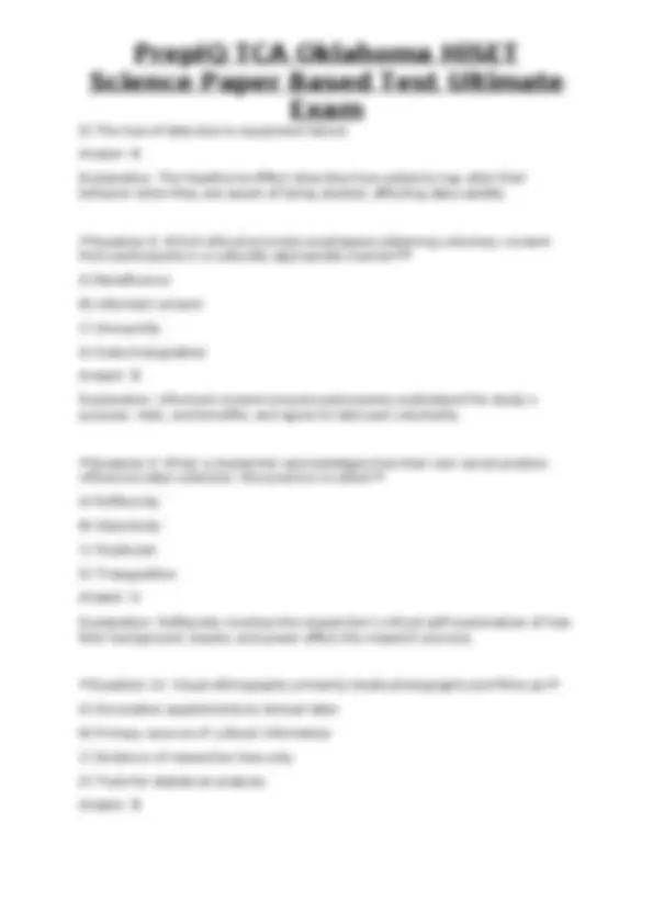 PrepIQ TCA Oklahoma HiSET Science Paper Based Test Ultimate Exam ...