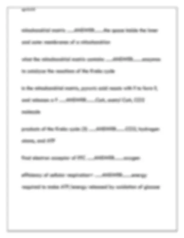 Cellular Respiration Exam 2025/2026: Biology Q&A Study Guide | Exams ...