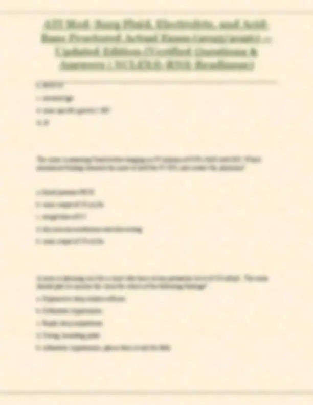 ATI Med- Surg Fluid, Electrolyte, and Acid Base Proctored Actual Exam ...