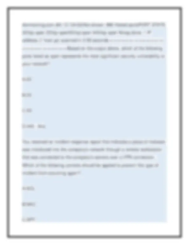 Jason Dion's CySA+ Practice Exam 1 Questions & Answers. 2026-2027 ...