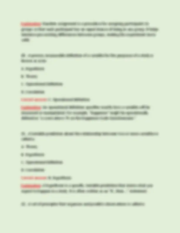 PSYC 101 Modules 1 Exam: Practice Questions & Answers with Explanations ...