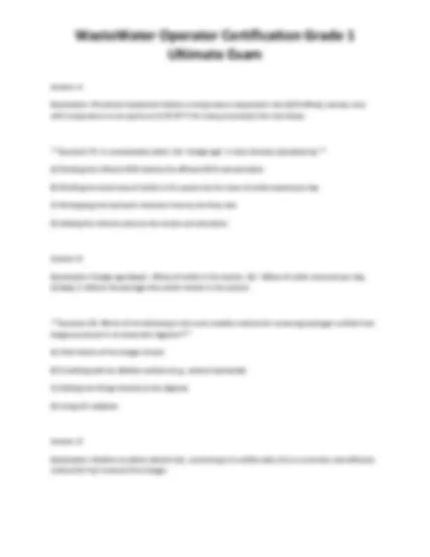 WasteWater Operator Certification Grade 1 Ultimate Exam | Exams ...