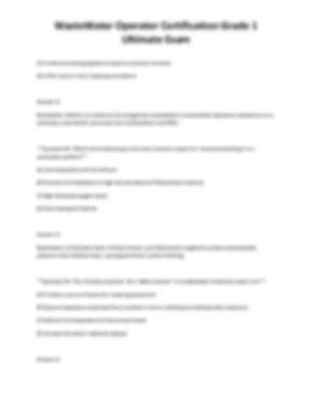 WasteWater Operator Certification Grade 1 Ultimate Exam | Exams ...