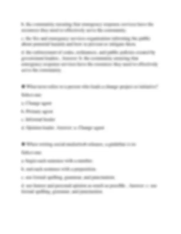 IFSTA FIRE OFFICER II FIFTH EDITION 2026 TEST PAPER VERIFIED QUESTIONS ...
