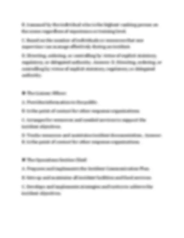 FEMA ICS EXAM 3 COMPREHENSIVE STUDY GUIDE 2026 INCIDENT COMMAND SYSTEM ...