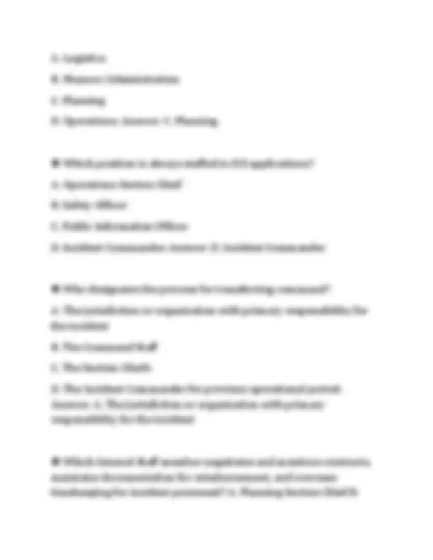 FEMA ICS EXAM 3 COMPREHENSIVE STUDY GUIDE 2026 INCIDENT COMMAND SYSTEM ...