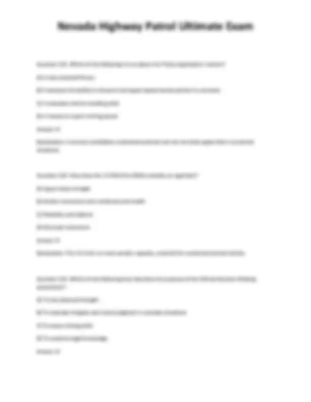 Nevada Highway Patrol Ultimate Exam | Exams Technology | Docsity