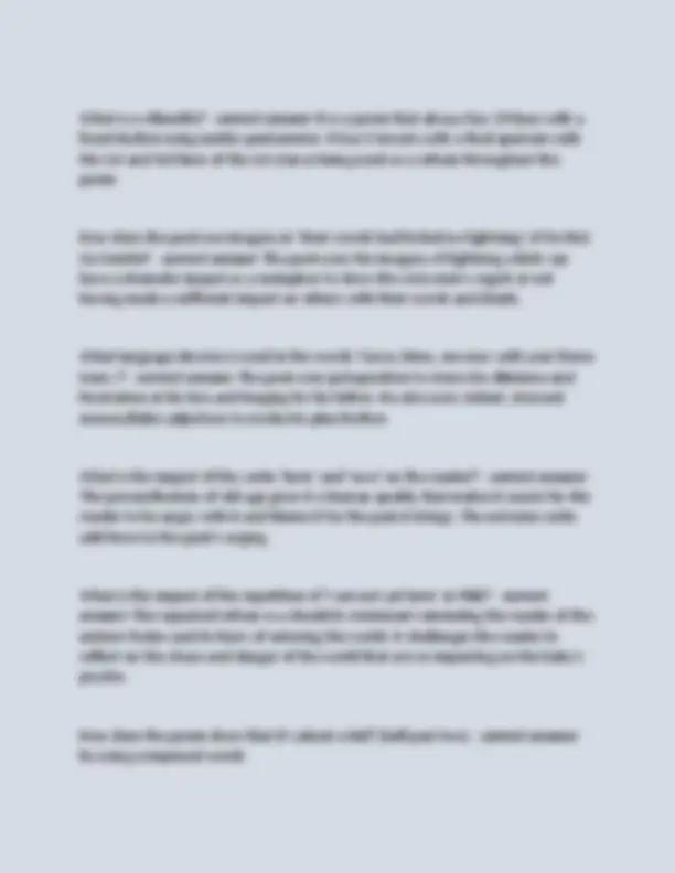 Edexcel IGCSE English Literature Anthology Poetry Summer 2026 Exam ...