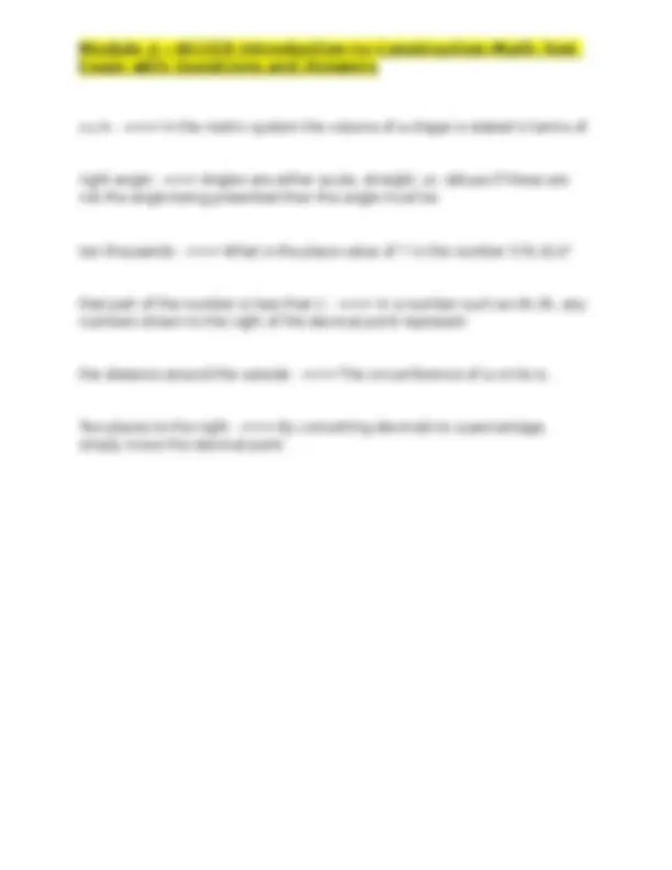 Module 2 - NCCER Introduction to Construction Math Exam with Questions ...