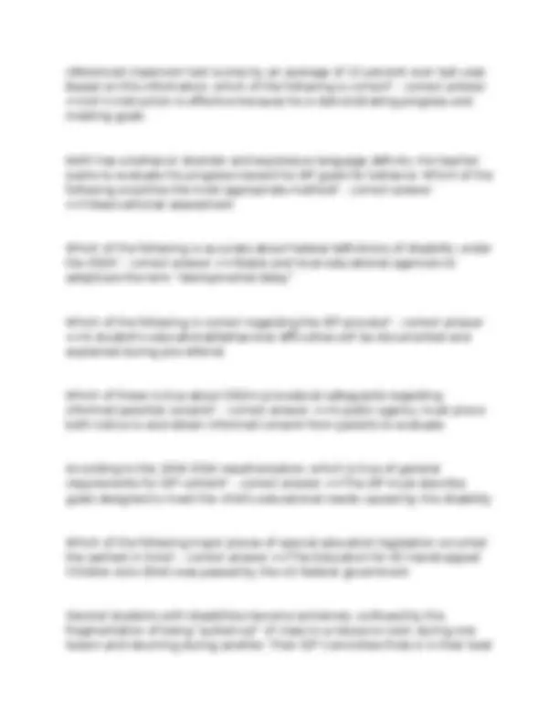 MoCA Practice Test Mild Moderate Cross Categorial 2025 Complete ...