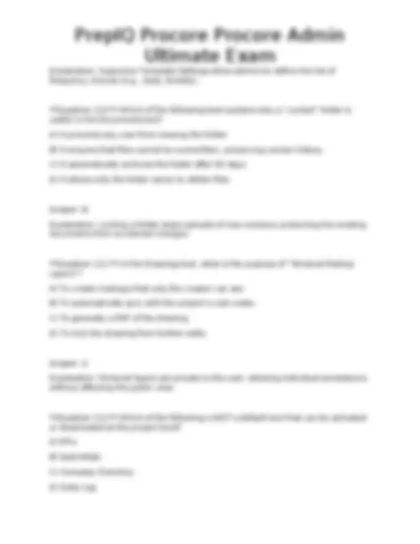 PrepIQ Procore Procore Admin Ultimate Exam | Exams Technology | Docsity