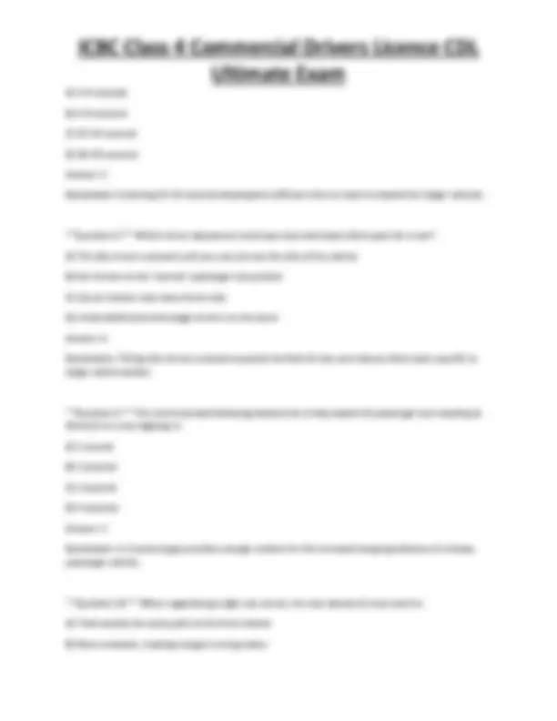 ICBC Class 4 Commercial Drivers Licence CDL Ultimate Exam | Exams ...