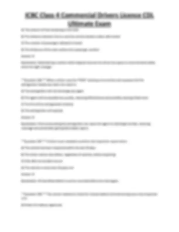 ICBC Class 4 Commercial Drivers Licence CDL Ultimate Exam | Exams ...