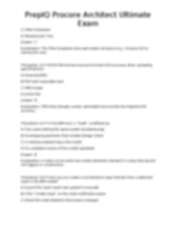 PrepIQ Procore Architect Ultimate Exam | Exams Technology | Docsity