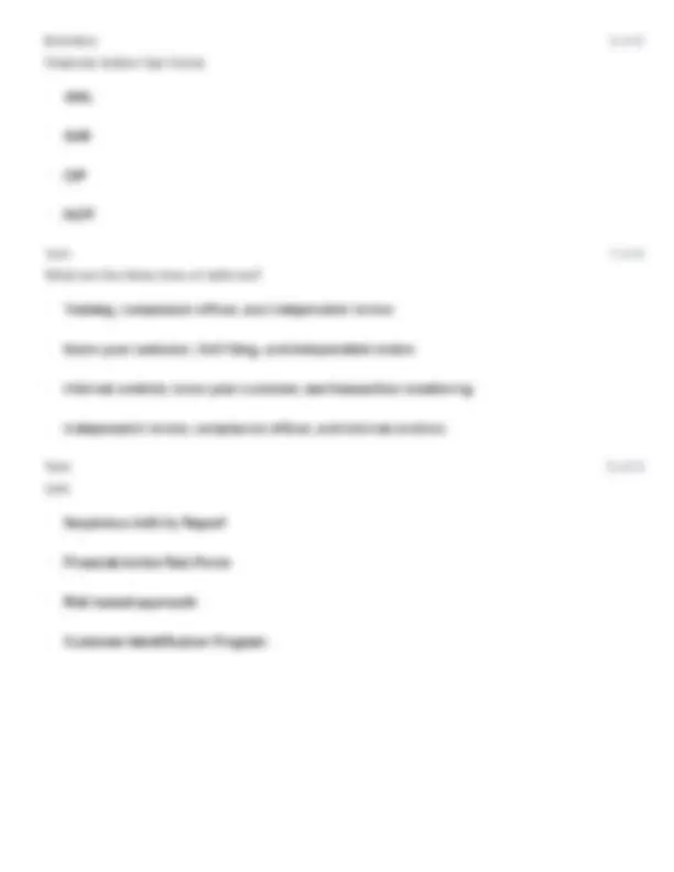 ACAMS Webinar 5 – Study Guide (Anti-Money Laundering Review, Key ...
