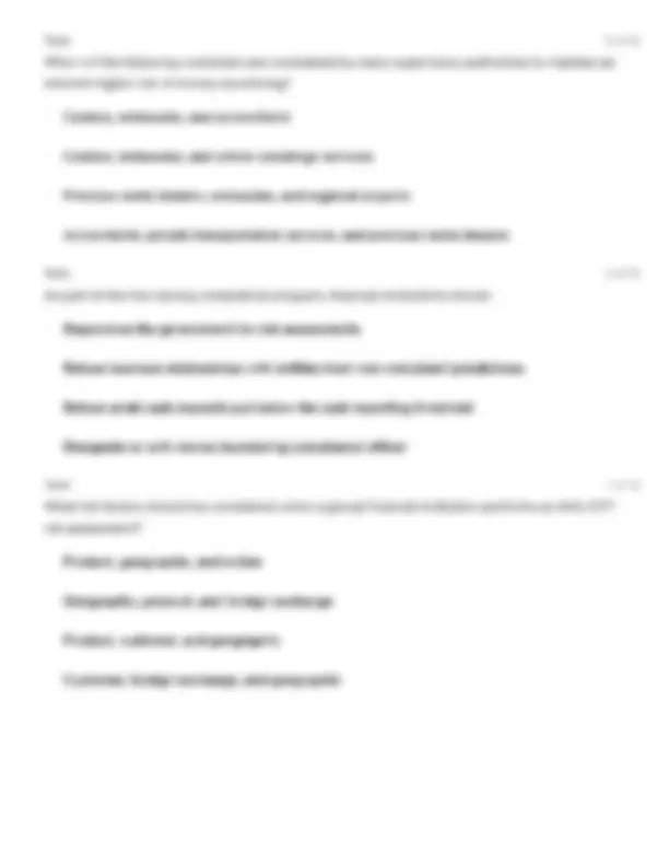 ACAMS Webinar 5 – Study Guide (Anti-Money Laundering Review, Key ...