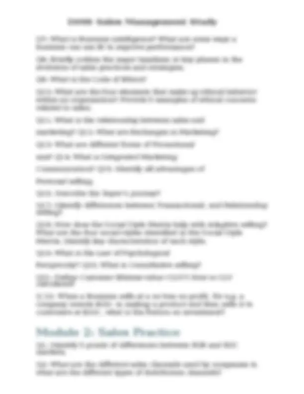 D099 Sales Management Study Guide Questions and Answers | Complete ...