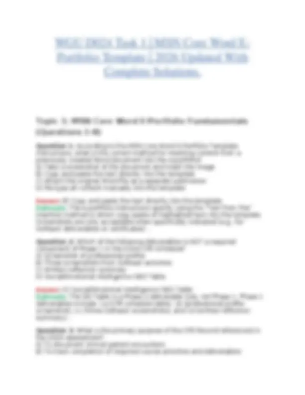 WGU D024 Task 1 | MSN Core Word E-Portfolio Template | 2026 Updated ...
