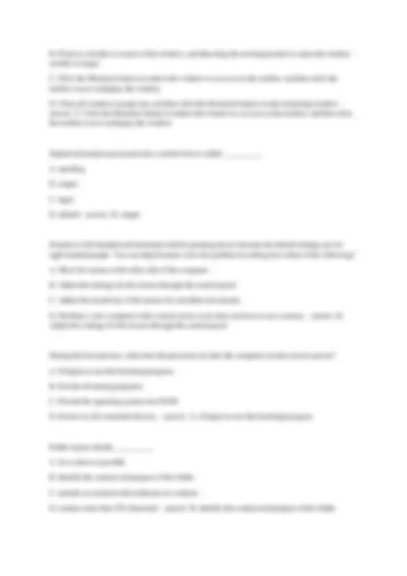 MODULE 4 COMPUTER CONCEPTS EXAM | Exams Computer Science | Docsity