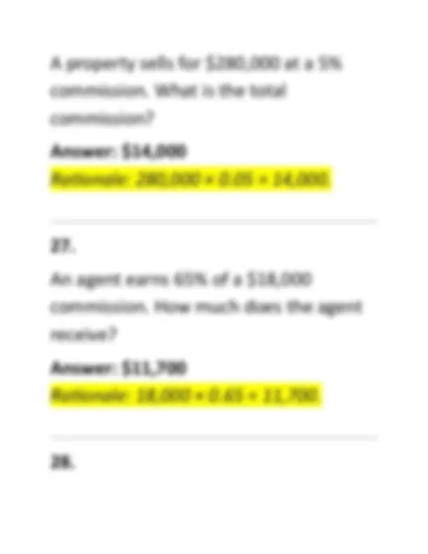 Commission Calculations Practice Exam 2026/2027 VERSION WITH QUESTIONS ...