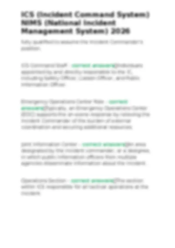ICS (Incident Command System) NIMS (National Incident Management System ...
