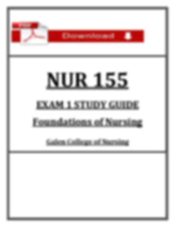 Galen NUR 155 Exam 1–4 Q&A – Foundations Nursing (2026) PDF | Exams ...