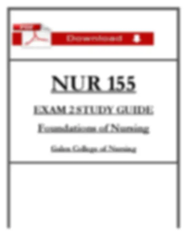 Galen NUR 155 Exam 1–4 Q&A – Foundations Nursing (2026) PDF | Exams ...